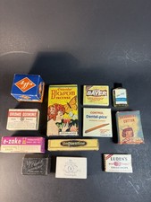 12 vintage Cardboard advertising Boxes lot Medical Ointments Pills Incense picture