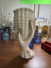 Antique Ladies Hand With Gold Fingernails Holding An Iridescent Pinch Purse 1890 picture