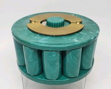 VTG TURNIT MFG. Bakelite Catalin Poker Chip Caddy  w/ORIG RARE Chips and cards.  picture