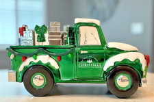 Bath & Body Works 3-Wick Candle Holder Light Up - CHRISTMAS GREEN PICKUP TRUCK picture