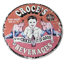 Vintage Croce's Porcelain Sign - Shop Soda Advertising Gas Pump Service Sign picture