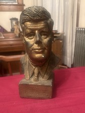 Vintage 1960s JFK John F Kennedy Memorial Bust 12”  with “Ask Not” Base Carving picture