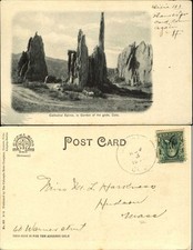 Cathedral Spires Garden of the Gods Colorado CO UDB pre-1908 postcard mailed picture