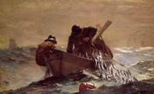 Oil painting The-Herring-Net-1885-Homer-Winslow-Oil-Painting fisher on ocean art picture