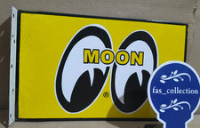 Moon Porcelain Enamel Sign  18 x 10 Inches 2 Sided picture