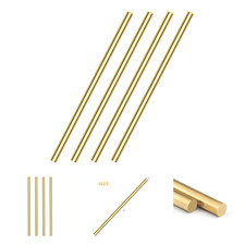 4 Piece Brass Rods 12 Inch Solid Round Lathe Bar 1/4 Inch Diameter Craft Model picture