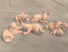 5 Lenox China Jewels Collection~Rabbit~Kittens~Cats~Pigs~Frog picture