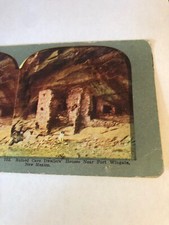 Vintage Ruined Cave Dwellers House near Fort Wingate New Mexico Stereoview Card picture
