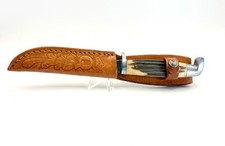 Vintage 1958-60 Queen Cutlery Queen Steel # 82 Fixed Blade Knife & Sheath. picture