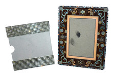 SIX TREES Picture Frames Enamel Rhinestone & Sparking Lot of 2 picture