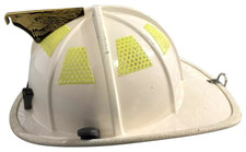 Cairns HELMETS 1000 A-TRD White Firefighter Helmet w/Brass Eagle picture