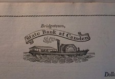 RARE Obsolete Currency UNC 1810's Bridgetown, Camden (NJ) Vintage Bank Check  picture