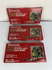 Vintage Trimmerry 50 Miniature Christmas Lights Gold Bulbs Lot of 3 NOS picture