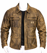 Harley-Davidson Men’s XL Genuine Leather Distressed Motorcycle Jacket Brown picture