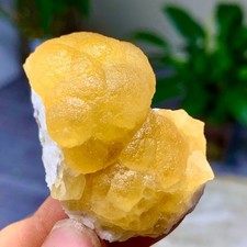 63G Natural transparent Bubble shape Yellow flourite cluster Crystal Sample picture