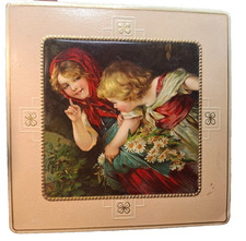 Antique Victorian 8x8 Paper Ephemera Embossed Lithograph Beautiful picture