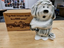 Vintage Ford Dog Coin Bank - Ceramic - Dealer promotion With BOX picture