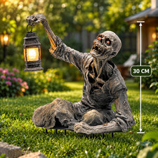 1Pc Halloween Zombie Crawling Horror Decor, Scary Led Lights Zombie Holding Lant picture