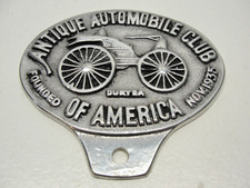 ANTIQUE AUTOMOBILE CLUB OF AMERICA NOV. 1935 CAR BADGE LICENSE PLATE TOPPER picture