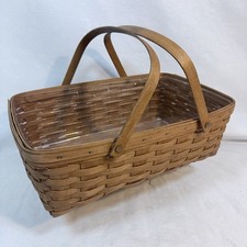 Longaberger 1993 Large Gathering Hostess Basket 19x13x6 Liner Swing Handles USA picture