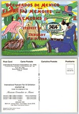 1990 IPAFEST 90 Miami Postcard Show Mexico Florida Cartoon Flamingo Alligator picture