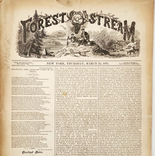 1876 Forest And Stream Newspaper March 23rd Issue Victorian Sporting Hunting E16 picture