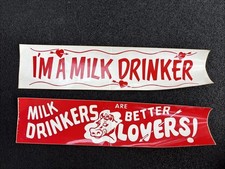 2 Vintage Bumper Stickers Milk Drinkers Are Better Lovers I Am A Milk Drinker picture