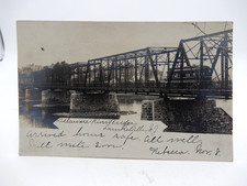 NJ RPPC Real Photo Postcard Lambertville New Hope Truss Bridge Trolley car picture