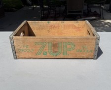 Vintage 7-Up Soda Wooden Crate Wood Coke Box Pop Uncola Joyce 1960’s  picture