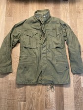 Vtg Vietnam War 1st Pattern M-65 Field Jacket No Epaulets Aluminum Zip Small R picture
