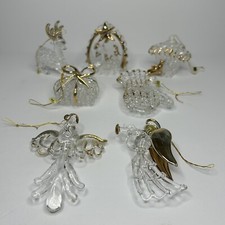 Vtg. Terry’s Village Handspun Glass Christmas Ornaments - Lot Of 7 - Retro Decor picture