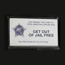 CHICAGO POLICE NOVELTY BUSINESS CARDS SET of 25: Get Out of Jail Free - Free S&H picture