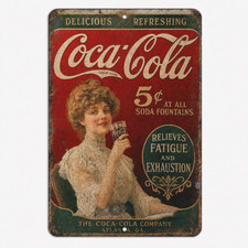 Coca-Cola Vintage Metal Sign Antique Soda Pop Rustic Ad Replica CC04 - 3 Sizes picture