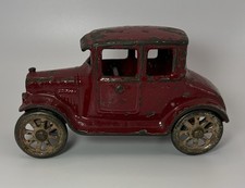 ANTIQUE Kilgore 1927 RED Ford Model T Coupe American Toy Company 6.5” Cast Iron picture