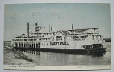Steamer at Fort Madison, Iowa Old 1910 St. Paul Line Ship Postcard picture