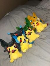 Poncho Pikachu Plush Lot of 4 – Charizard / Mega Charizard X / Rayquaza Variants picture
