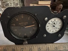 WWII RCAF Parachute Training Altimeter Panel Type SA1L Clock Timer Working VTG picture