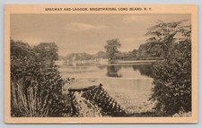 Postcard Spillway and Lagoon Brightwaters Long Island New York picture