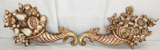 PAIR OF SYROCO DECORATION GOLD GILT CORNUCOPIA WALL DECOR VINTAGE 1960S MCM picture