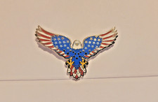 Red White Blue American Flag Bald Eagle Patriotic Lapel Brooch Hat Pin picture