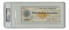 RARE 1880 Joseph Pulitzer Signed Check PSA Slabbed MINT 9 Autograph Prize COA picture