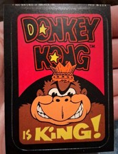 vintage 1982 Donkey Kong Is King Sticker Card Higher Grade picture