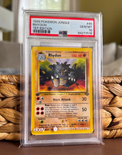 PSA 10 Graded 1999 Pokémon  Jungle 1st Edition Rhydon #45  picture