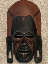 Vintage African Kenya Tribal Hand Carved Hand Painted Wooden Mask 12