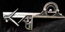 MACHINIST TRYON COMBINATION  SQUARE w/PROTRACTOR +CENTER GUIDE GOOD CONDITION picture