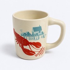 Vintage Boothbay Harbor Maine Lobster Ceramic Coffee Mug Coastal Souvenir picture