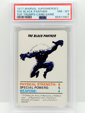 RARE BLACK PANTHER ROOKIE 1977 MARVEL SUPERHEROS TOP TRUMPS PSA 8 not 1966 SSP  picture