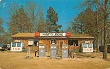 Shelbyville Texas Harvey's Landing Gas Station Coke Sign Postcard AA82261 picture
