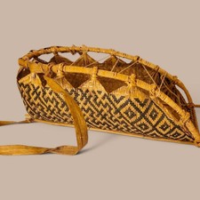 Vintage Waimiri-Atroari Wyiepe Carry Basket Geometric Amazon Indigenous Brazil picture