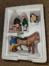 Vintage Handpainted porcelain Xmas village set of 3 with original packaging picture